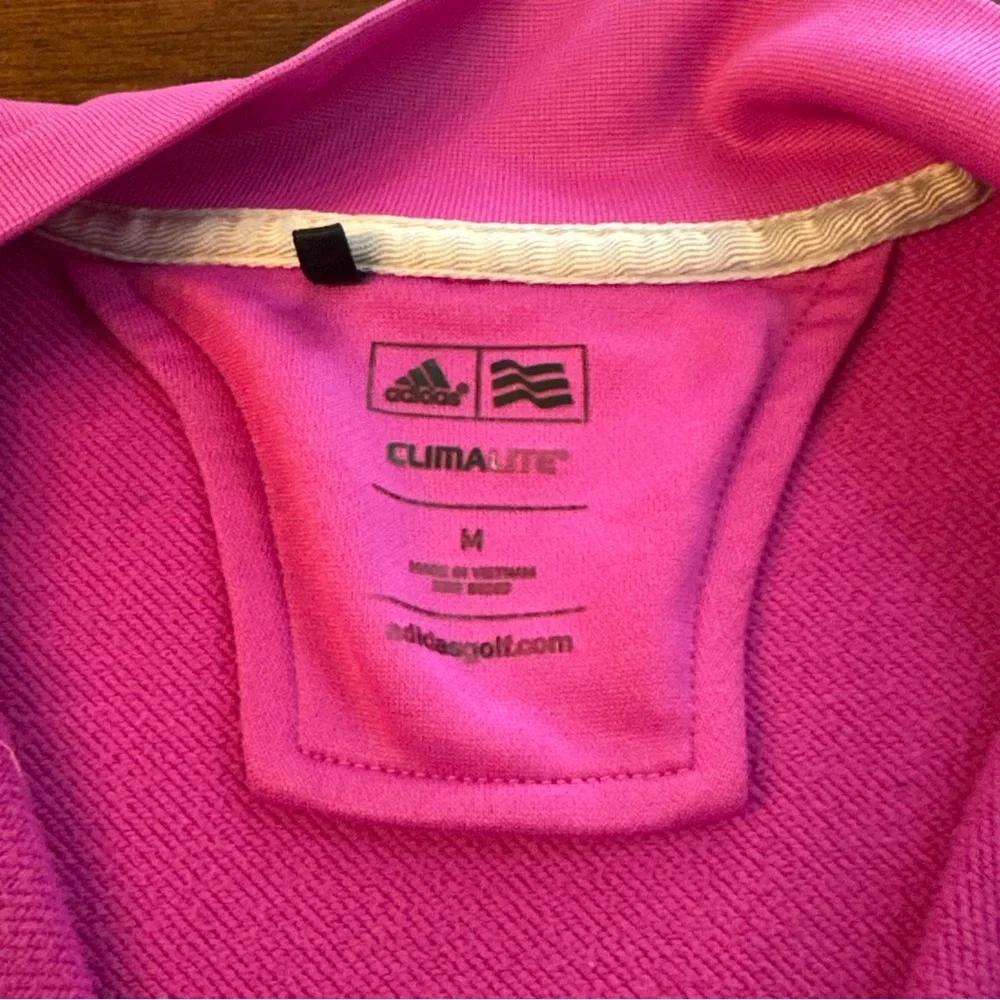 Adidas Men’s Golf Climalite 1/4 Zip Long Sleeve Pullover Athletic Pink Sz Medium